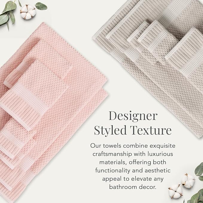 NY Loft 100% Cotton 4 Pack Bath Towel Set| Super Soft & Absorbent Quick-Dry