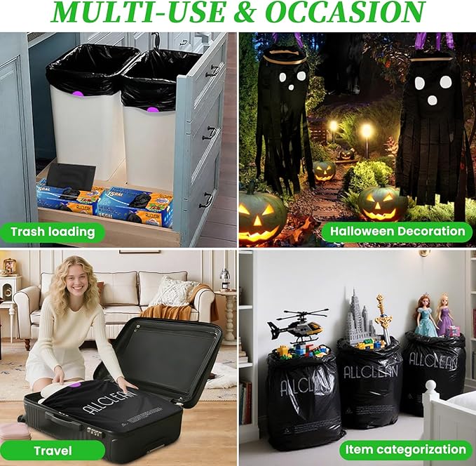 Trash Bags 15 Gallon Tall Kitchen Drawstring Garbage Bags, Fit 13-15 Gal Bins