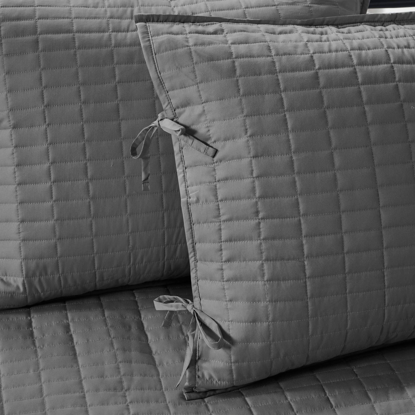 Comfort Spaces Daybed Cover- Luxe Double Sided -Quilting, All Season Cozy Bedding with Bedskirt, Matching Shams, 75'x39' Charcoal Grey 5 Piece
