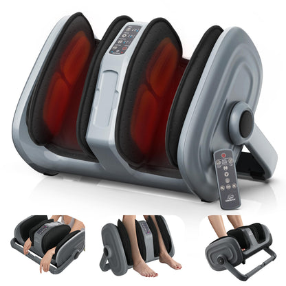 Snailax Shiatsu Foot Massager with Heat and Remote, Electric Foot Massager Machine, Remote Control, 3 Level Kneading/Vibration/Compression, Gift for Women Men Size up to 13
