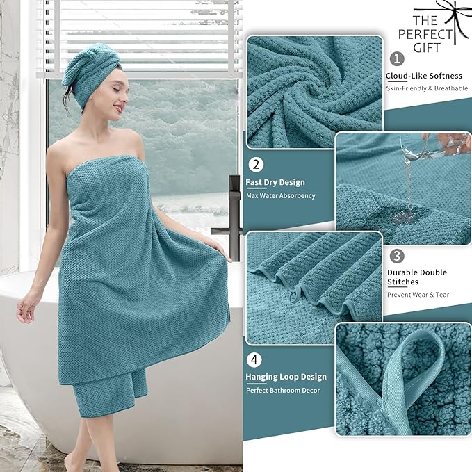 Extra Large Bath Towel Set of 4, Oversized Bath Sheet Super Soft Highly