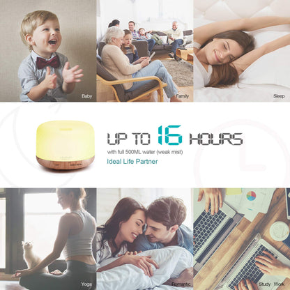 ASAKUKI Smart Wi-Fi Essential Oil Diffuser, App and Voice Control Compatible with Alexa, 500ml Aromatherapy Humidifier for Relaxing Atmosphere in Home Office Bedroom, Gift for Mom (Light Brown)