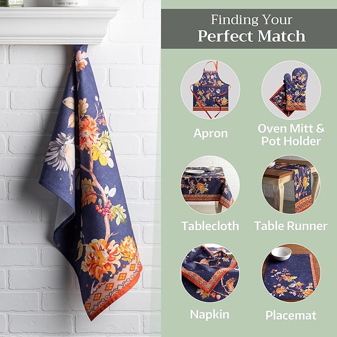 Maison d' Hermine Kitchen Towels Set of 3 100% Cotton 20" x 27.5" Reusable