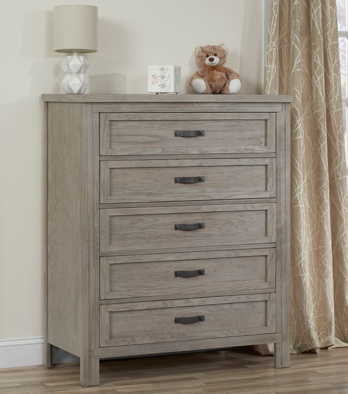 Soho Baby Hanover Premium Soft Closing 5-Drawer Dresser Chest Dresser, Oak Gray