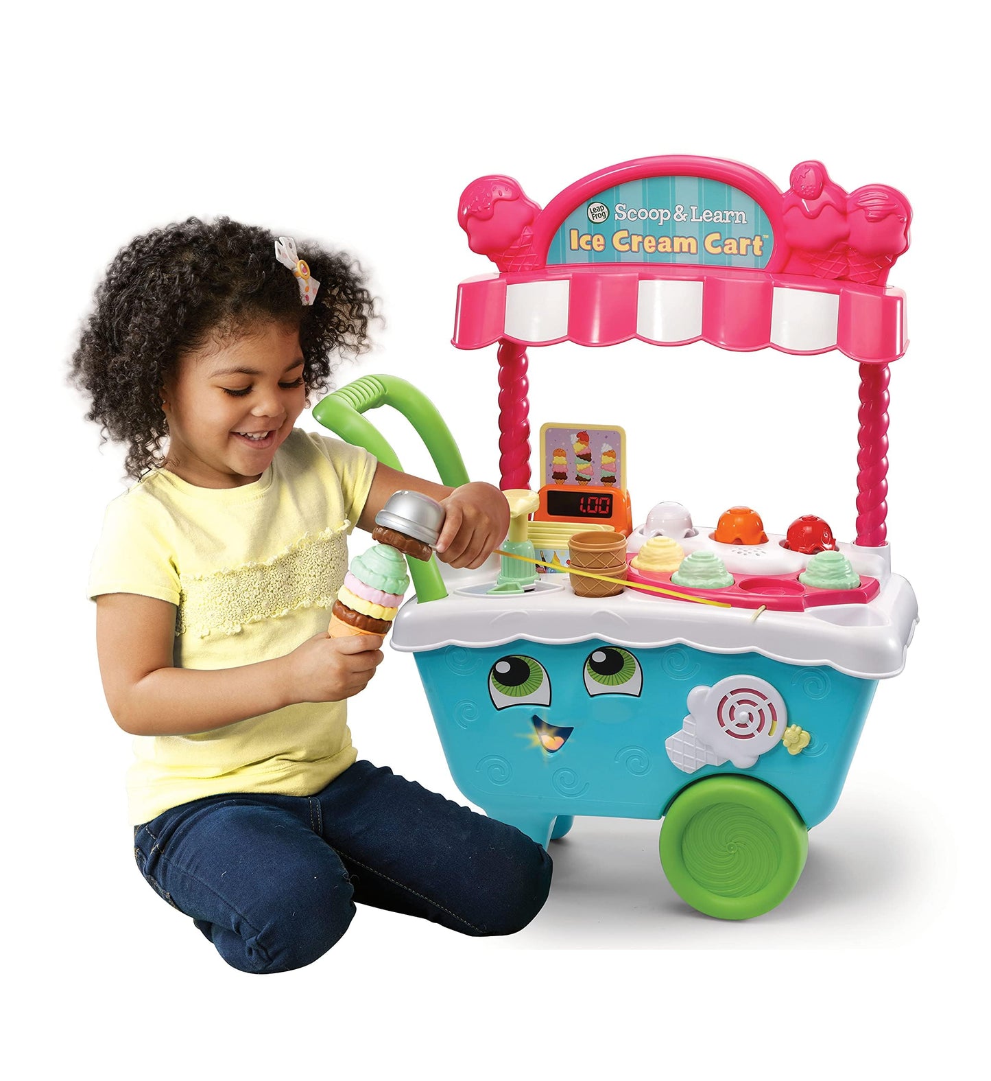 Leapfrog Scoop & Learn Ice Cream Cart, Pretend Toddler Toy for Role Play Food and Magic Ice Cream Scooper Scoop/Learn Cart Set, English Version