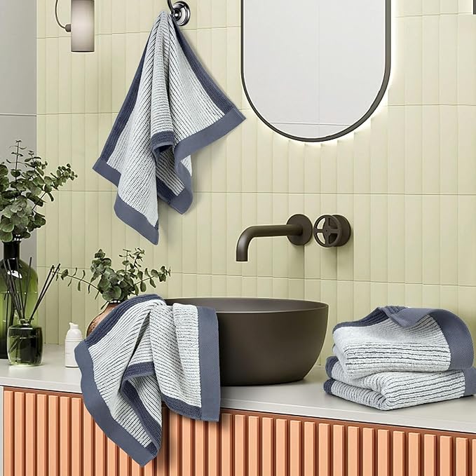 Cleanbear Gray Hand Towels for Bathroom
