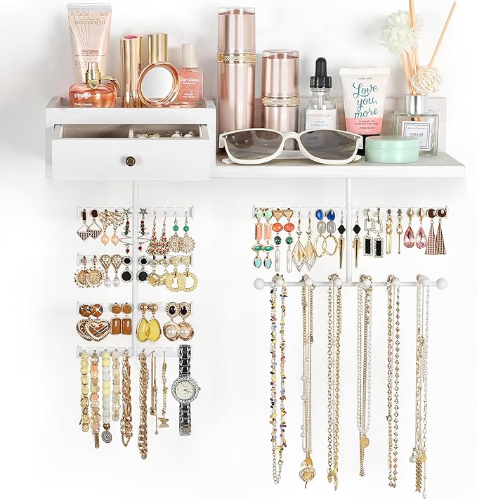 VINAEMO Jewelry Organizer Hanging Wall Mounted Jewelry Holder