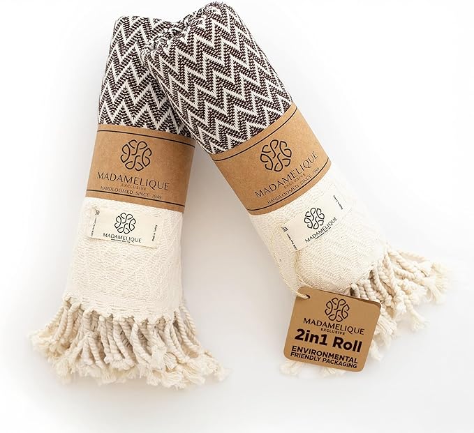 Madamelique Exclusive Hand Towels Set of 2-18 x 40 Inches
