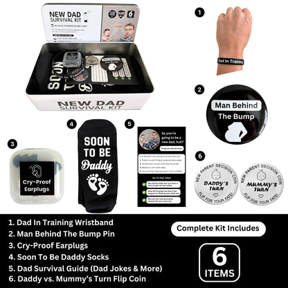 Funny New Dad Gift for First Time Parents | Unique Pregnancy Present for Expecting Fathers to Be | Best New Father Present for Gender Reveal or Baby Shower | Includes Socks, Decision Coin & More