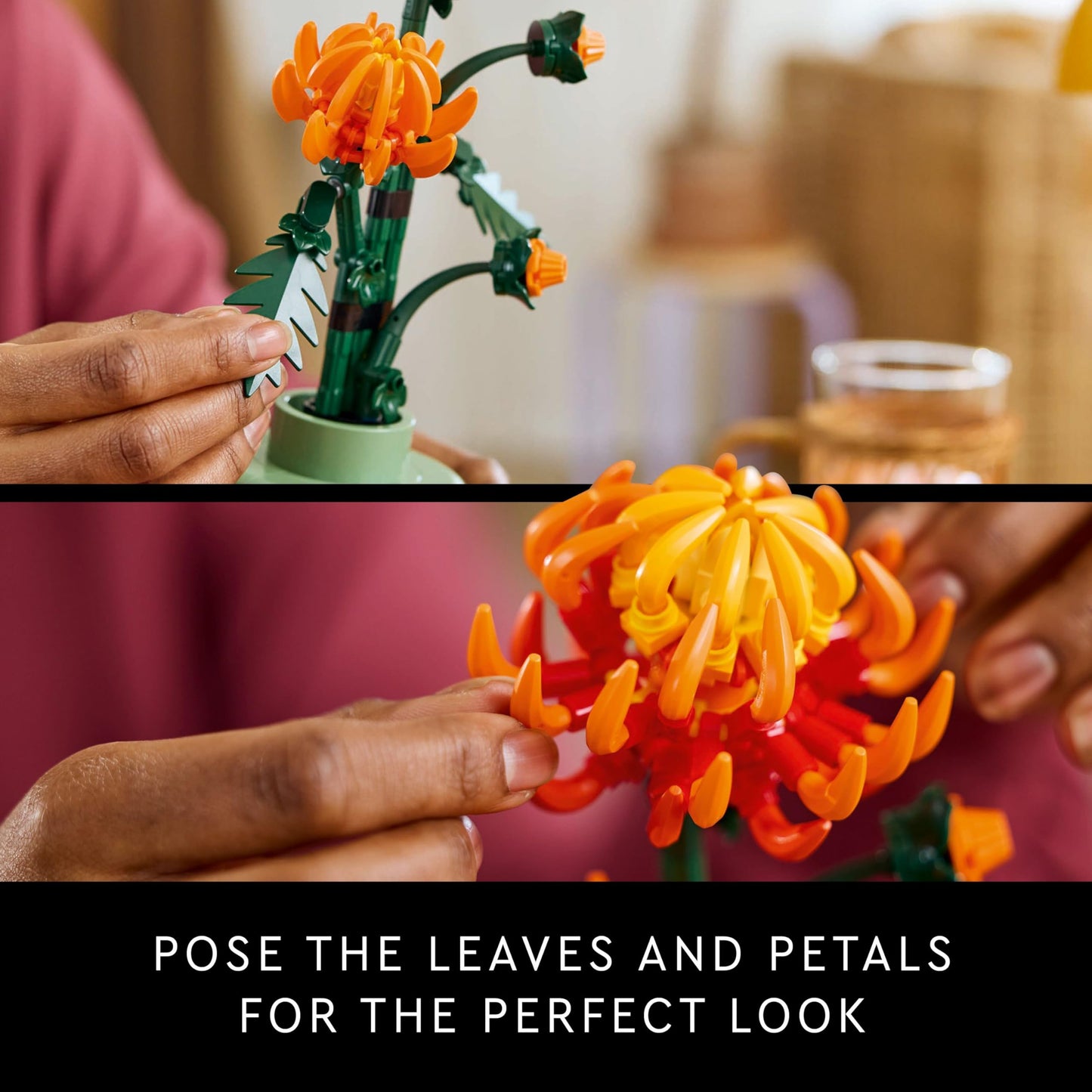 LEGO Botanicals Chrysanthemum Artificial Flower Building Set - Faux Plant Gift for Mothers - Creative Model Kit for Adults to Build - Home Office Decor from the Botanical Collection - 10368