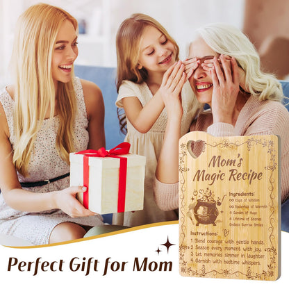Mothers Day Gifts for Mom - Personalized Engraved Bamboo Cutting Board Set Gifts for Mama from Daughter,Cute Cutting Board Utensil Set Kitchen Decor,Mothers Day Kitchen Gadgets,Birthday Gift for Women