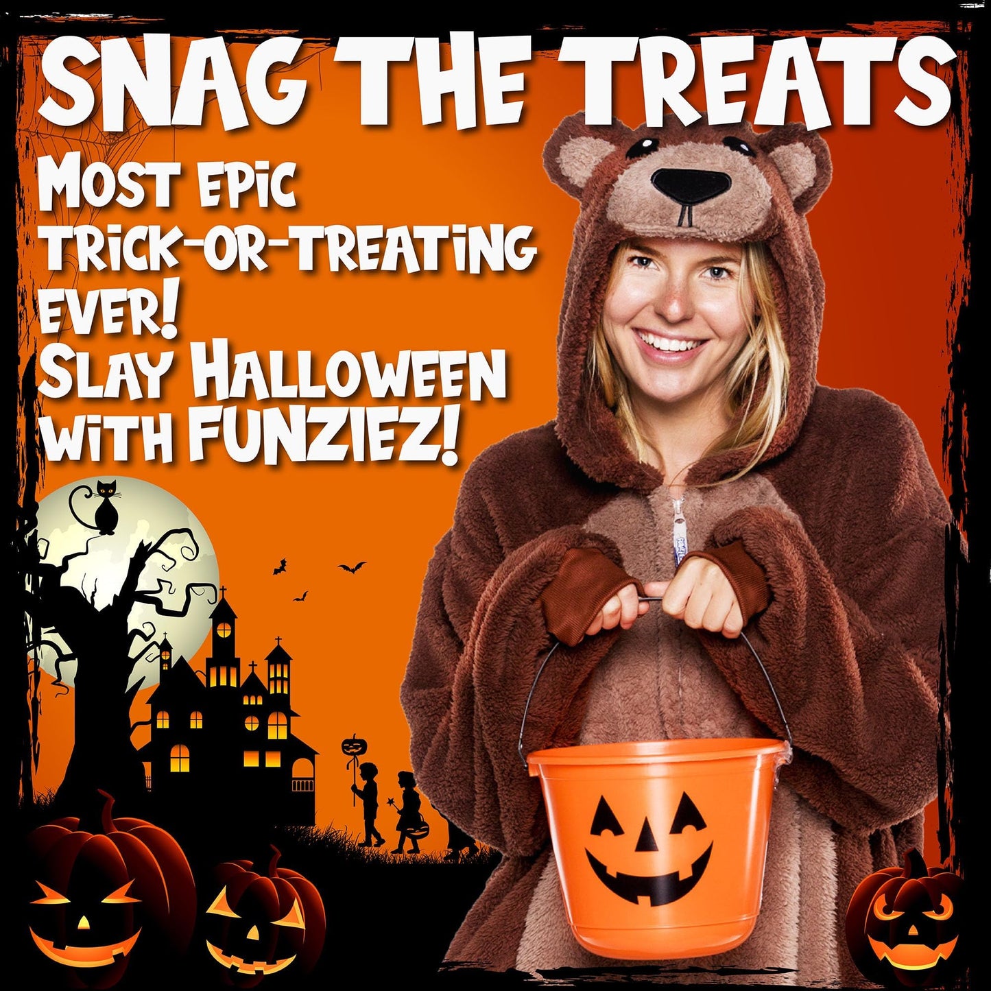 Funziez! Sherpa Bear Adult Onesie - Animal Halloween Costume - Plush Teddy One Piece Cosplay Suit for Adults, Women and Men(Brown, XX-Large)