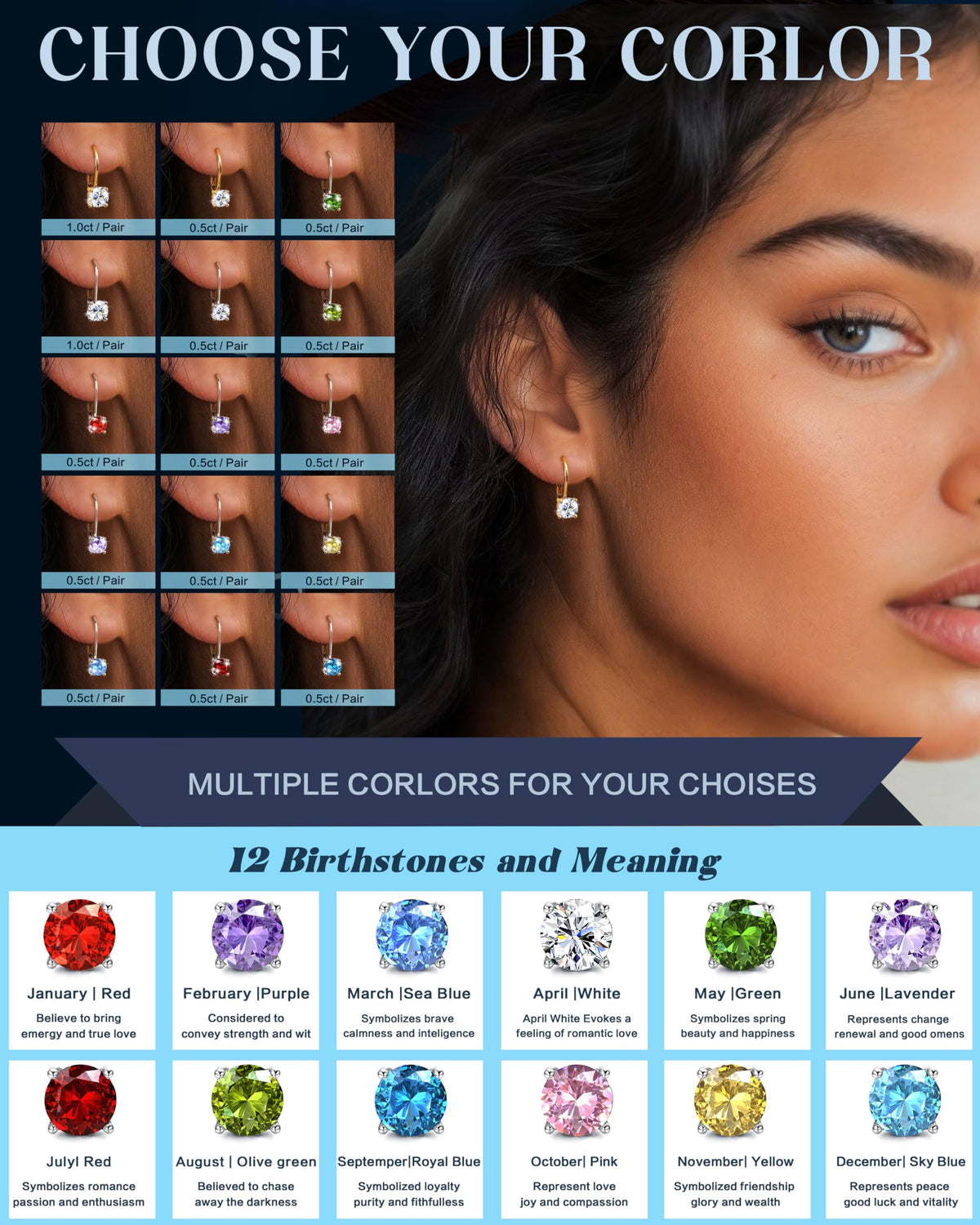 Blahanna Moissanite Earrings,1.0ct-2.0ct D Color Brilliant Round Cut Earrings S925 Sterling Silver Dangle Earrings Moissanite Leverback Drop Earring gold 6.5mm