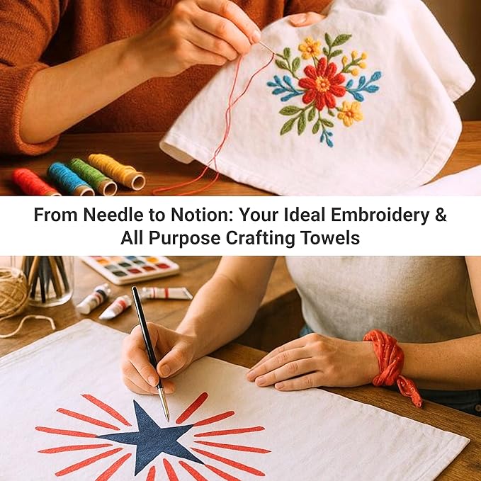 Flour Sack Towels | Tea Towel for Crafts| Cotton Blank Towel for Embroidery|