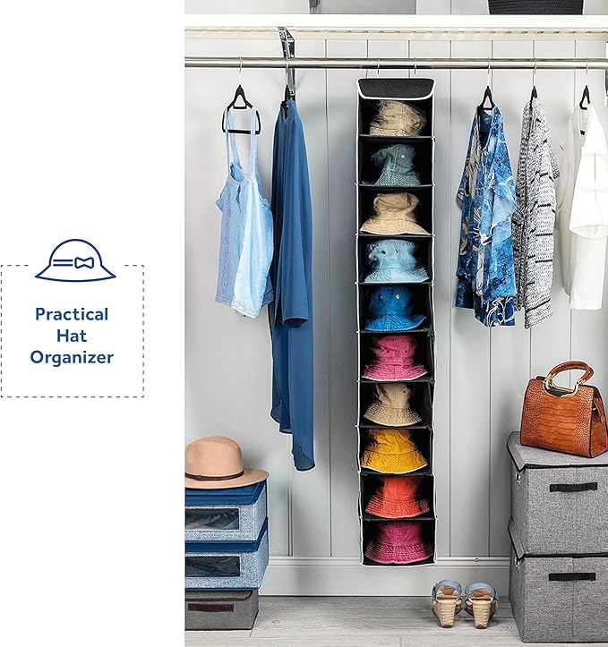 ZOBER Hanging Closet Organizer, 10-Shelf