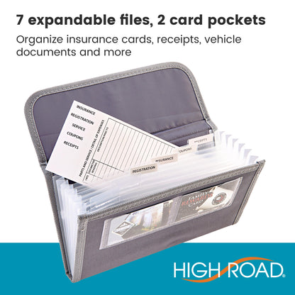 High Road Car Glove Box Organizer - Maintenance Folder for Car Documents - Card Pockets for Insurance and Registration with Receipt Log and Divider Tab Inserts