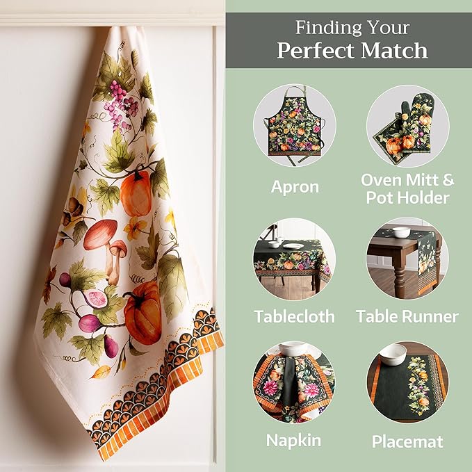 Maison d' Hermine Kitchen Towels Set of 3 100% Cotton 20" x 27.5" Reusable