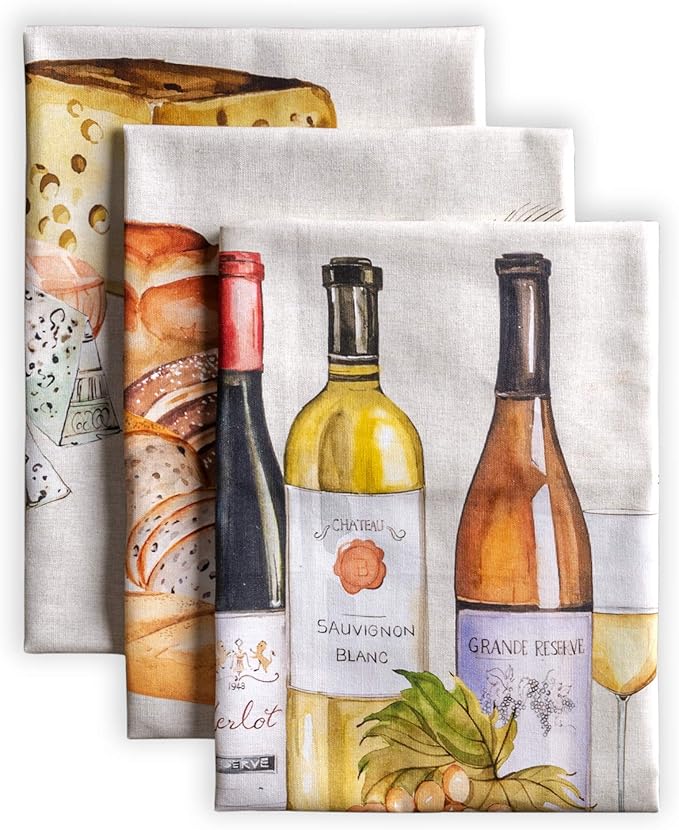 Maison d' Hermine Kitchen Towels Set of 3 100% Cotton 27.50" x 20" Reusable