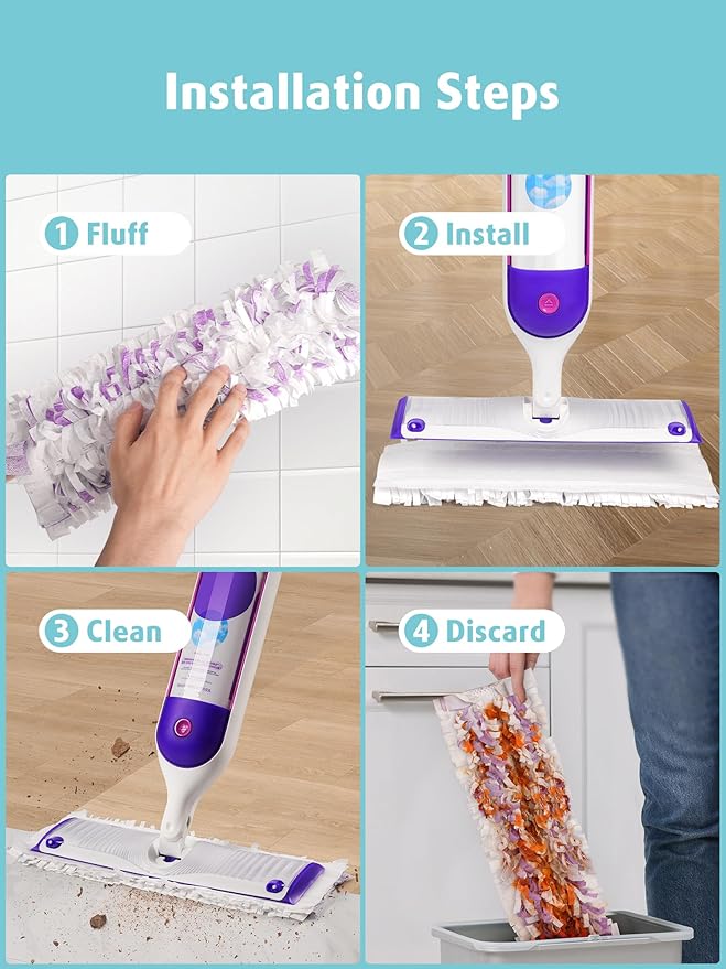 AIR U+ 12 Pack Disposable Power Mop Pads Refills