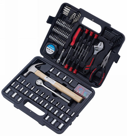 MECHMAX 149-Piece Tool Kit, Home & Auto Repair Hand Tool Set with Hammer, Socket Wrench, Pliers & Storage Case. Essential DIY Mechanics Set for Household, Apartment, Dorm & A Gift