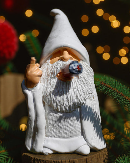 Leverse Middle Finger Decor Statue, 5.9in Smoking Wizard Dwarf- Funny Garden Gnomes Outdoor Decorations for Lawn Patio Yard Home Decor Easter Halloween