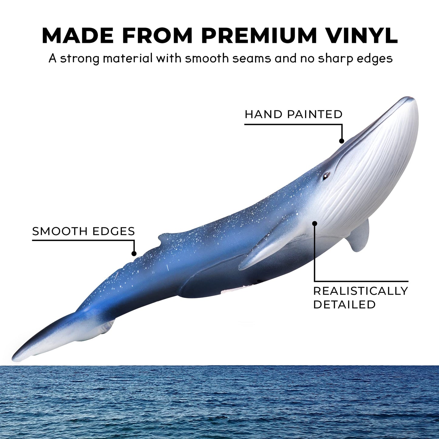 Learning Minds Jumbo Sea Animal Figures - Set of 7 Educational Fish Toys For Children - Shark, Whale, Dolphin Toys For Kids - Toy Fish & Sea Creatures For Children - Suitable From Age 18 Months