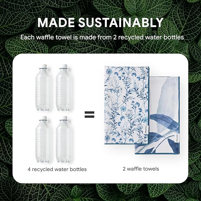RECYCO Waffle Kitchen Towel Set of 2