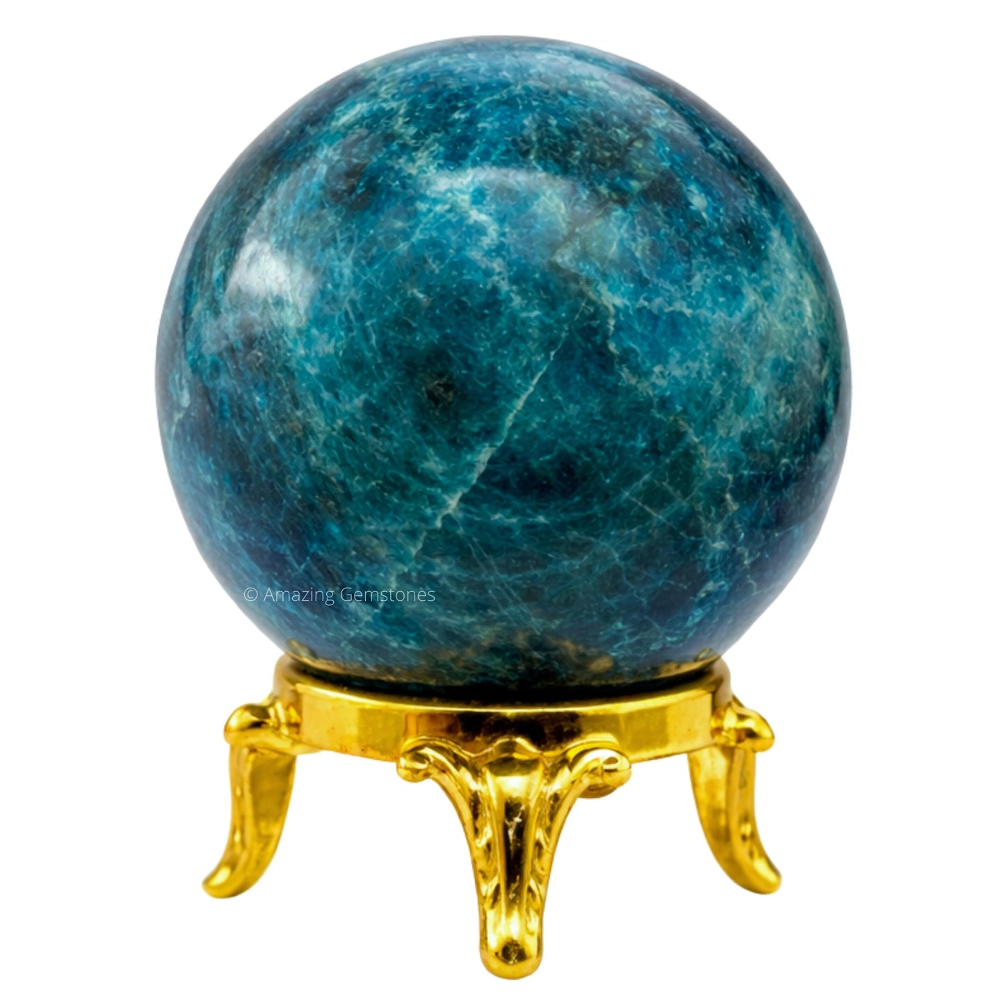 Amazing Gemstone Blue Apatite Crystal Ball with Stand - 2" Inches Crystal Sphere Meditation Balls for Witchcraft and Decorative Balls