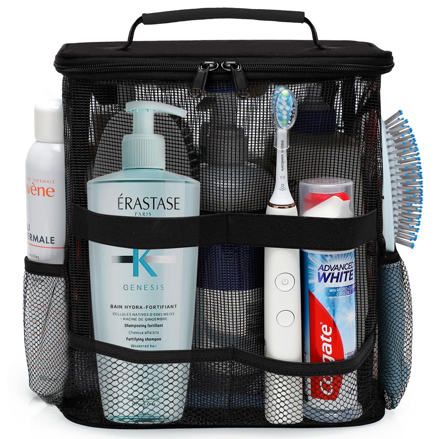 Dorm Room Essentials for Guys Girls Boys, Quick Dry Mesh Shower Caddy Portable, Large Capacity Toiletry Bag with Hanging Hook, Travel Beach Camping Cruise Ship Essentials, Birthday Gifts for Women Man