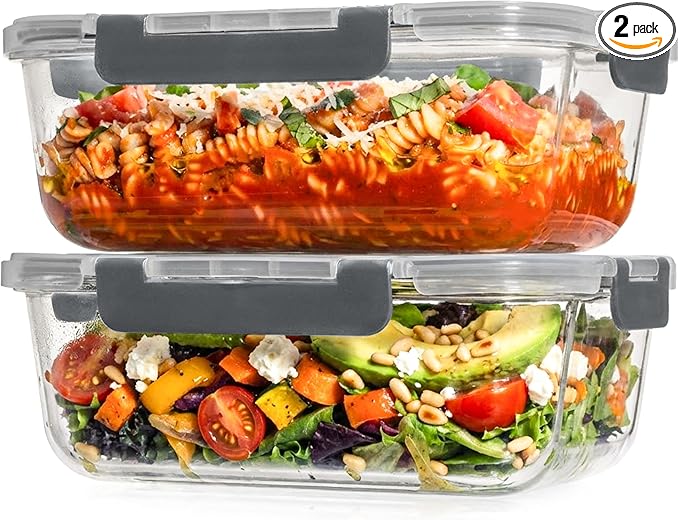 Razab 4 Pcs 1860ml / 63 Oz Large Glass Food Storage Containers