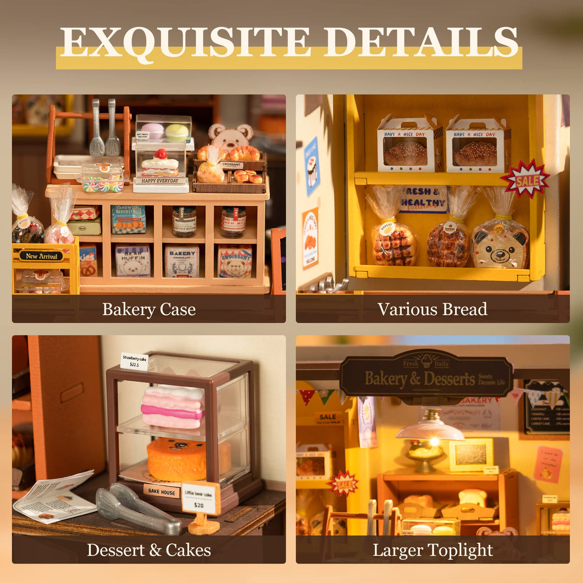 ROBOTIME DIY Miniature Dollhouse Wooden Miniature Furniture Kit