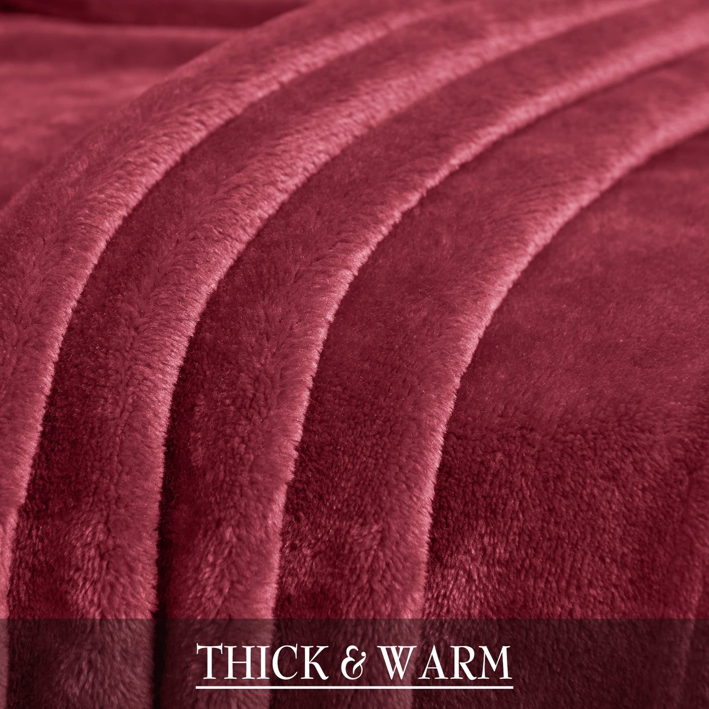 RYB HOME Red Fleece Blanket Soft Warm Cozy Luxury Plush Throws Fuzzy Flannel Blankets for Couch Bed Gift Ideals for Birthday Christmas, Red, W50 x L60 inch