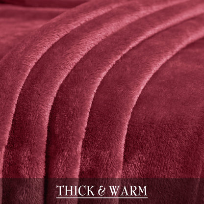 RYB HOME Red Fleece Blanket Soft Warm Cozy Luxury Plush Throws Fuzzy Flannel Blankets for Couch Bed Gift Ideals for Birthday Christmas, Red, W50 x L60 inch