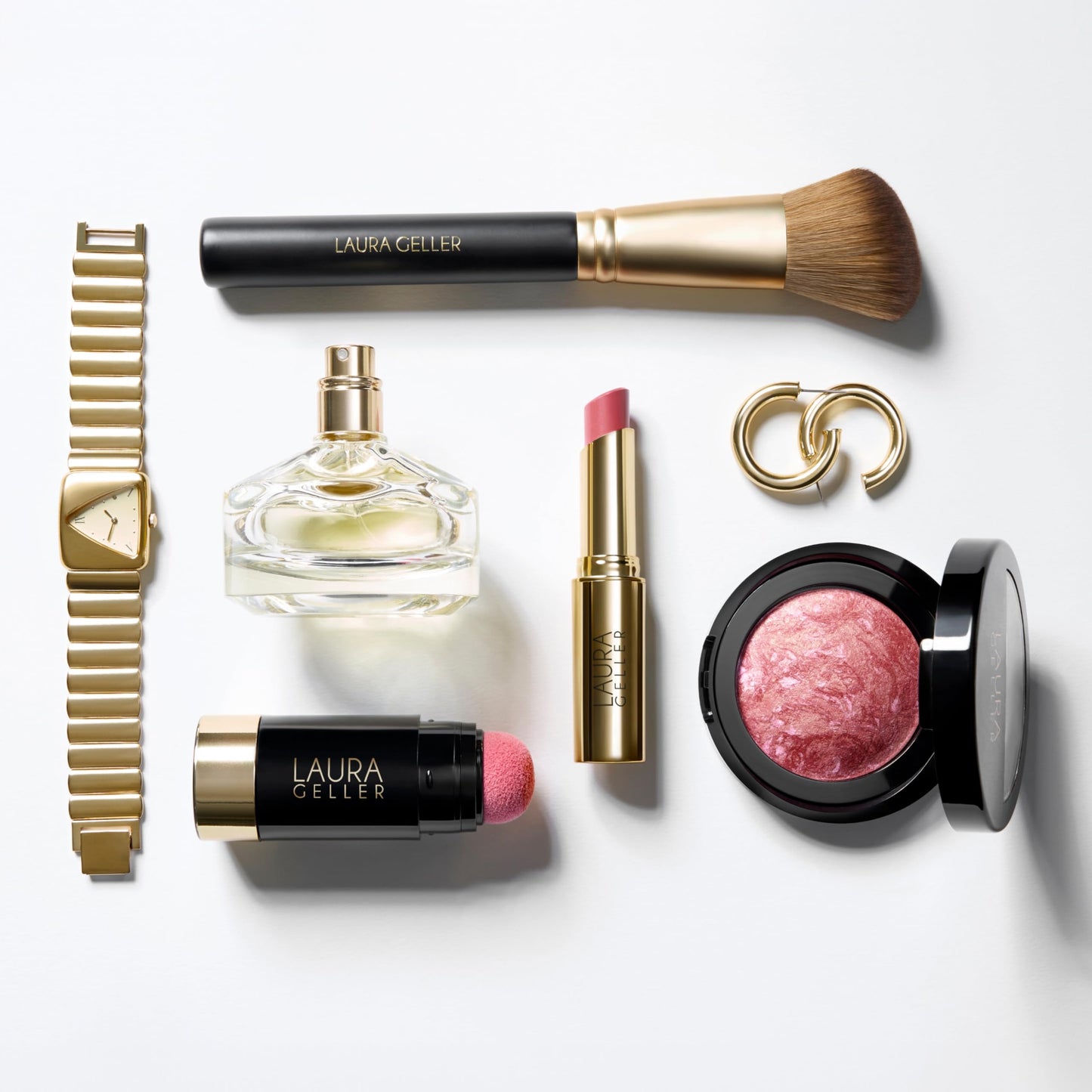LAURA GELLER NEW YORK Retractable Black Kabuki Brush for Liquid, Cream and Powder Face Makeup With Aluminum Handle