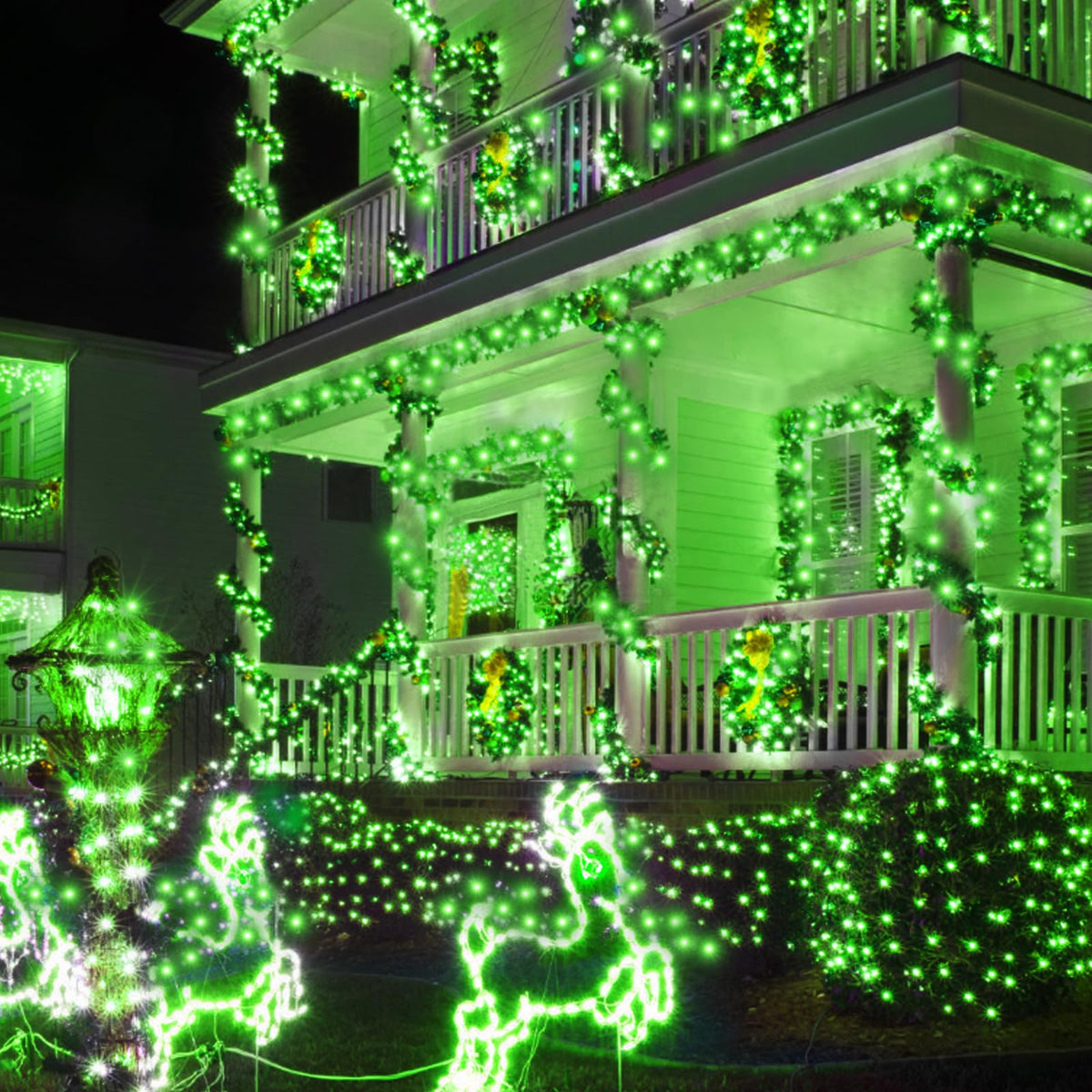 Kwaiffeo Green Fairy Lights, 100FT 300LED Green String Lights Outdoor Indoor, 8 Modes Connectable Light for Christmas Halloween Yard Tree Decor