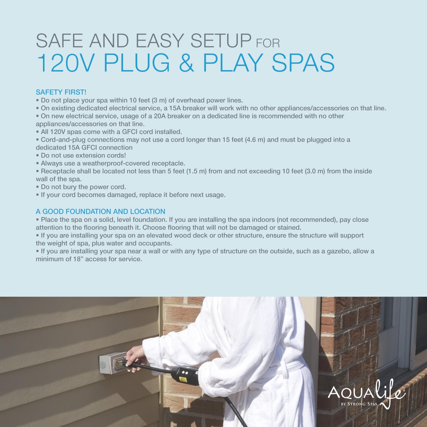 Aqualife by Strong Spas Invi 5 Person Rigid Resin Hot Tub Spa, 11 Jets, 2BHP 2-Speed Pump, Stainless Steel Heater, 120V Plug & Play, Full Foam Insulation, 4 Season Outdoor, LED, Cover and Filter