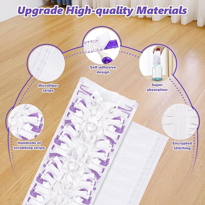 Mop Pads Refills for Swiffer Power Mop: 20 Pcs Wet Dry Disposable Pad for