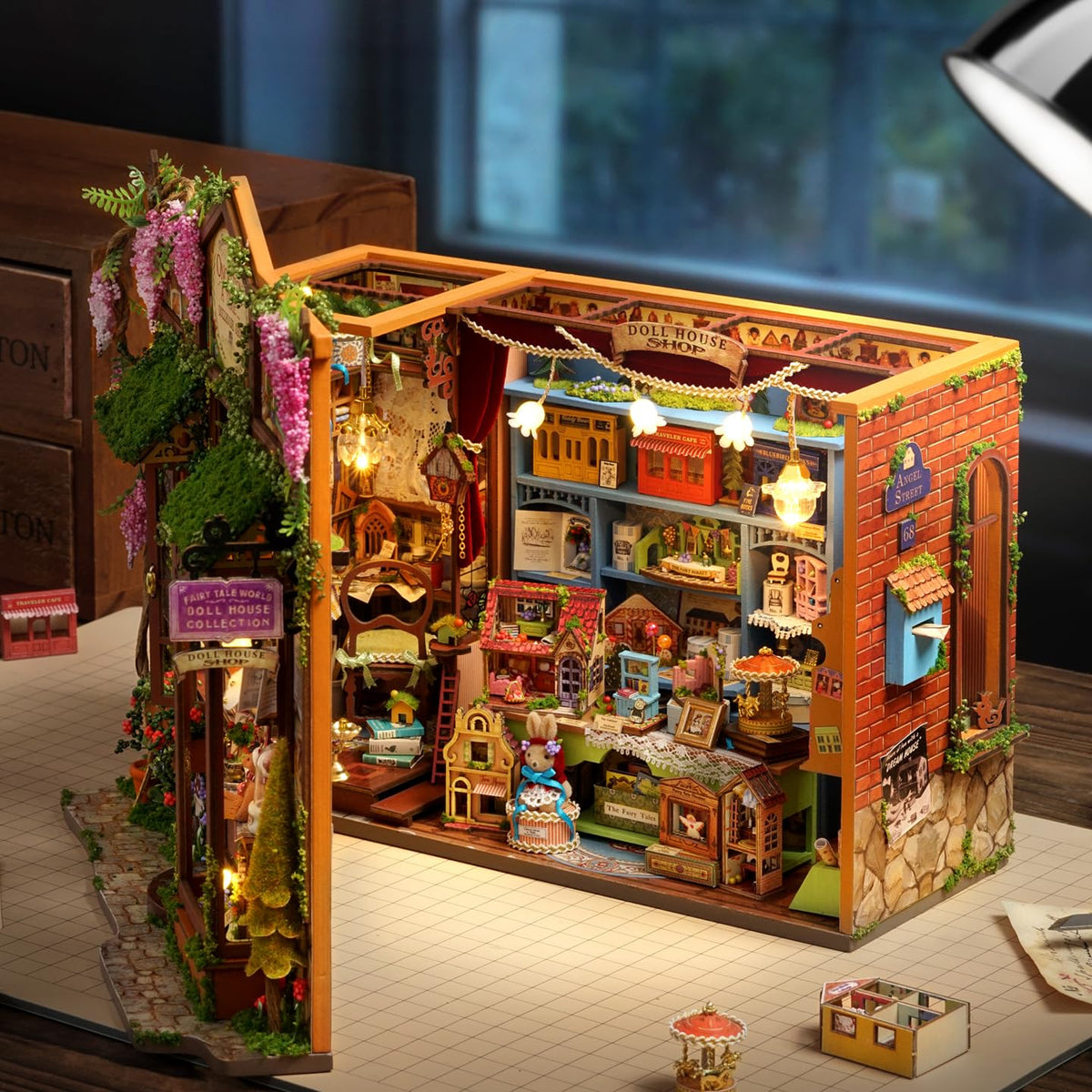 ESTUSR DIY Miniature Dollhouse Kit, 1:24 Scale Wooden 3D Puzzle Model Building Set,Creative Craft Hobby for Adults, Unique Home Decor Gift- Once Upon a Time