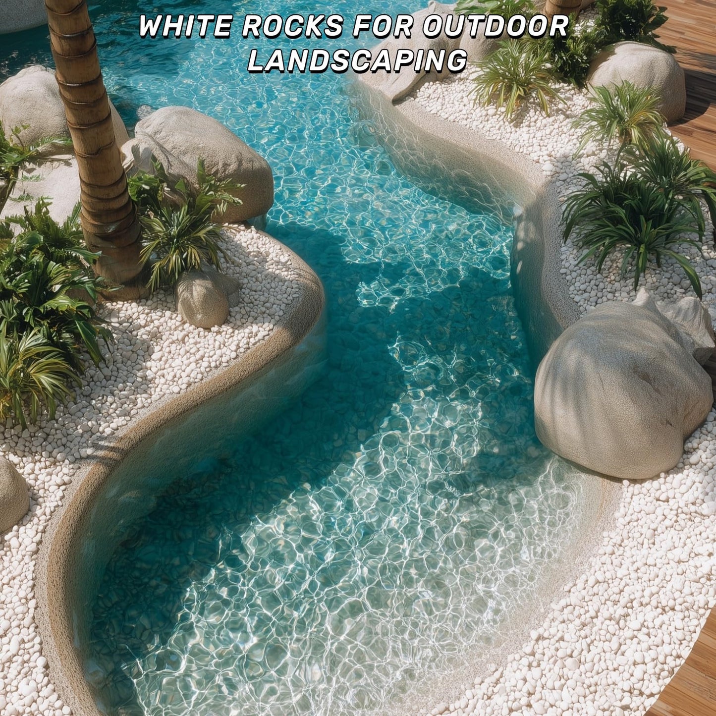 NUPICK 16lb White River Rocks for Outdoor Landscaping, 1-2 Inch Pebbles for Indoor Plants, Natural Polished Aquarium Gravel, Decorative Rocks for Succulent, Garden, Vases Fillers, Bird Baths