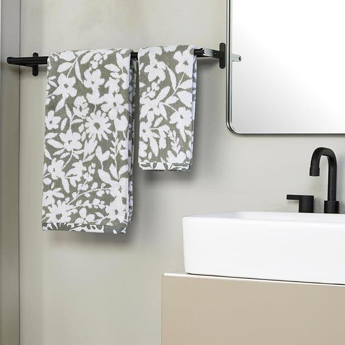 SKL Home Bedford Floral 100% Cotton Premium 2-Piece Hand Towel Set, 600 GSM