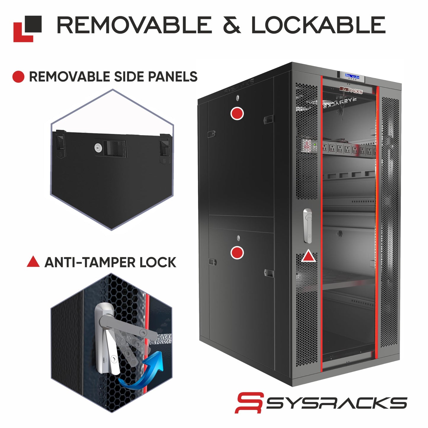 18U Server Rack Cabinet – 19" Network Rack Enclosure, 39" Deep Floor Standing Data Rack with Locking Glass Door, Cooling Fans, PDU & Shelf for Servers, Switches and Patch Panels