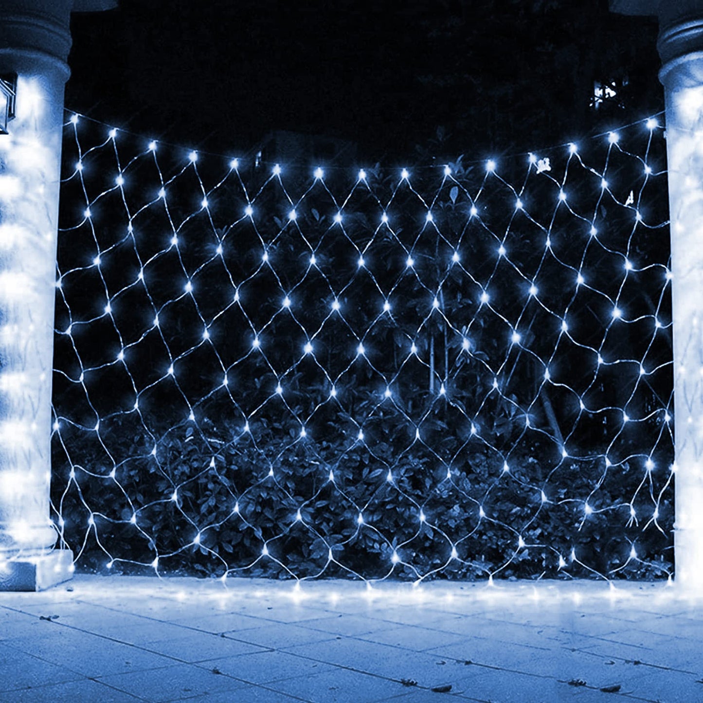 FUNPENY Christmas Net Lights, 9.8ft x 6.6ft 200 LED Clear Wire Mesh Decor with 8 Modes Waterproof Connectable Xmas Decorations for Outdoor Outside Bushes Yard Lawn Patio Tree Garden Party (White)