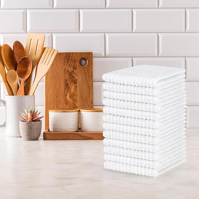 DecorRack 12 Pack 100% Cotton Kitchen Towels