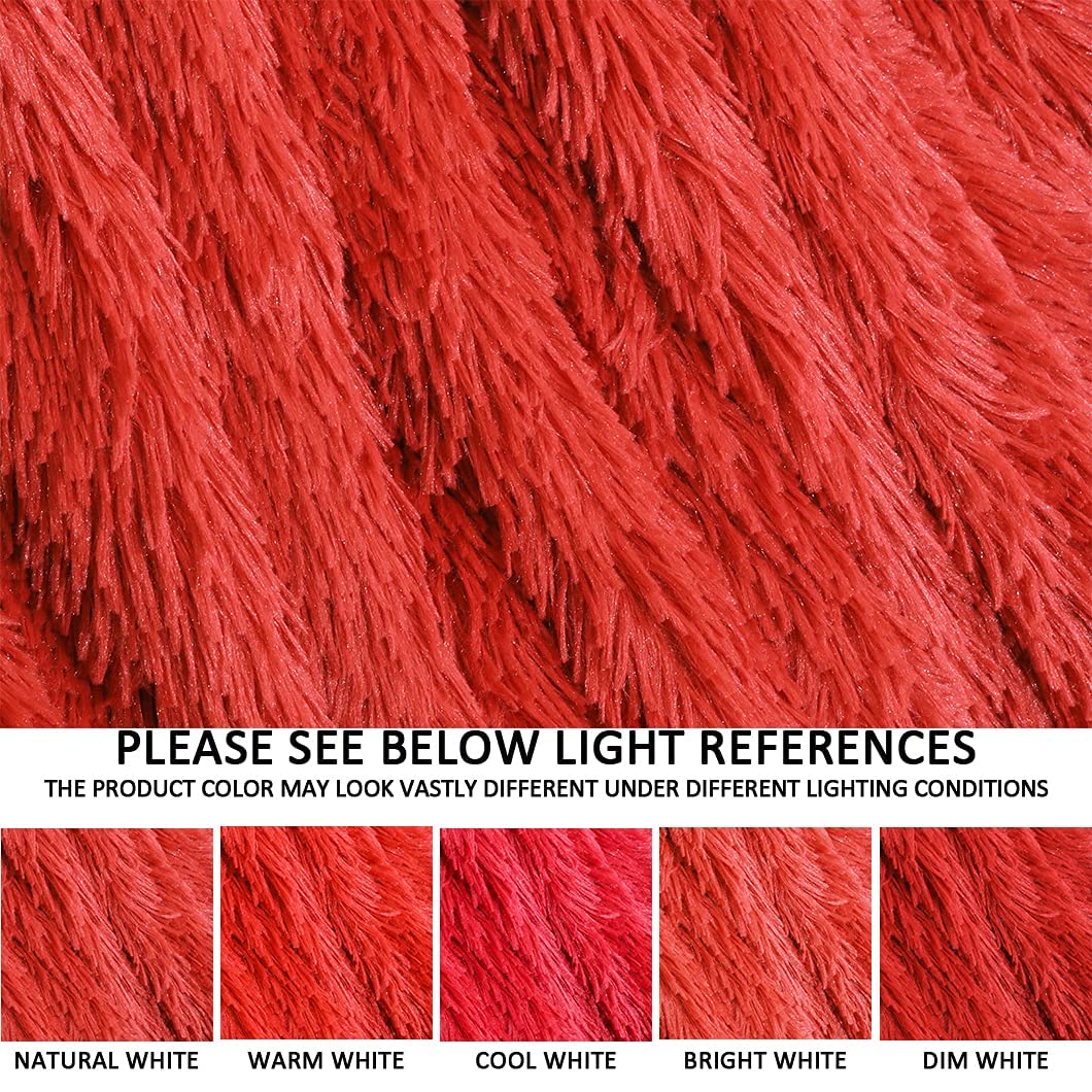 YUSOKI Red Faux Fur Throw Blanket,2 Layers,50" x 60",Soft Fluffy Fuzzy Cozy Blanket for Women Girls Teens Sofa Chair Couch Bed Farmhouse Decrations Photoshoot Props Christmas