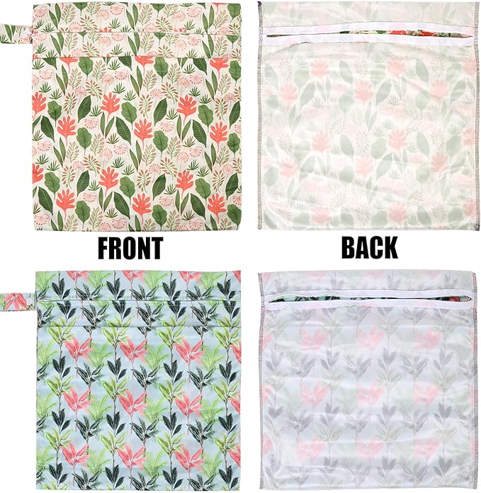 2pcs Travel Waterproof Laundry Bag, Cloth Diaper Wet Dry Bags