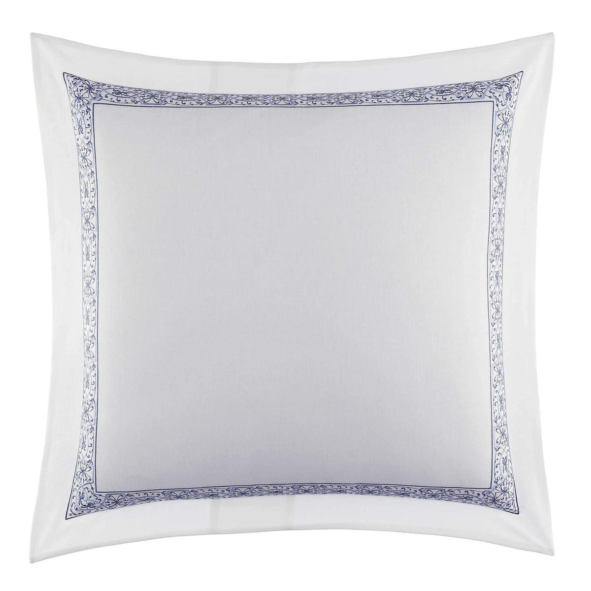 Laura Ashley - Euro Sham, 100% Smooth Cotton with Envelope Closure, Throw Pillow Cover for Bed or Couch, Oeko-Tex Certified (Charlotte Blue, 26" x 26")