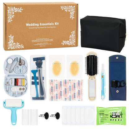 Bafeil Groom Wedding Emergency Kit Men's Wedding Emergency Kit for Groom Wedding Day Survival Set Daily Travel Essential Items with Travel Toiletry Bag