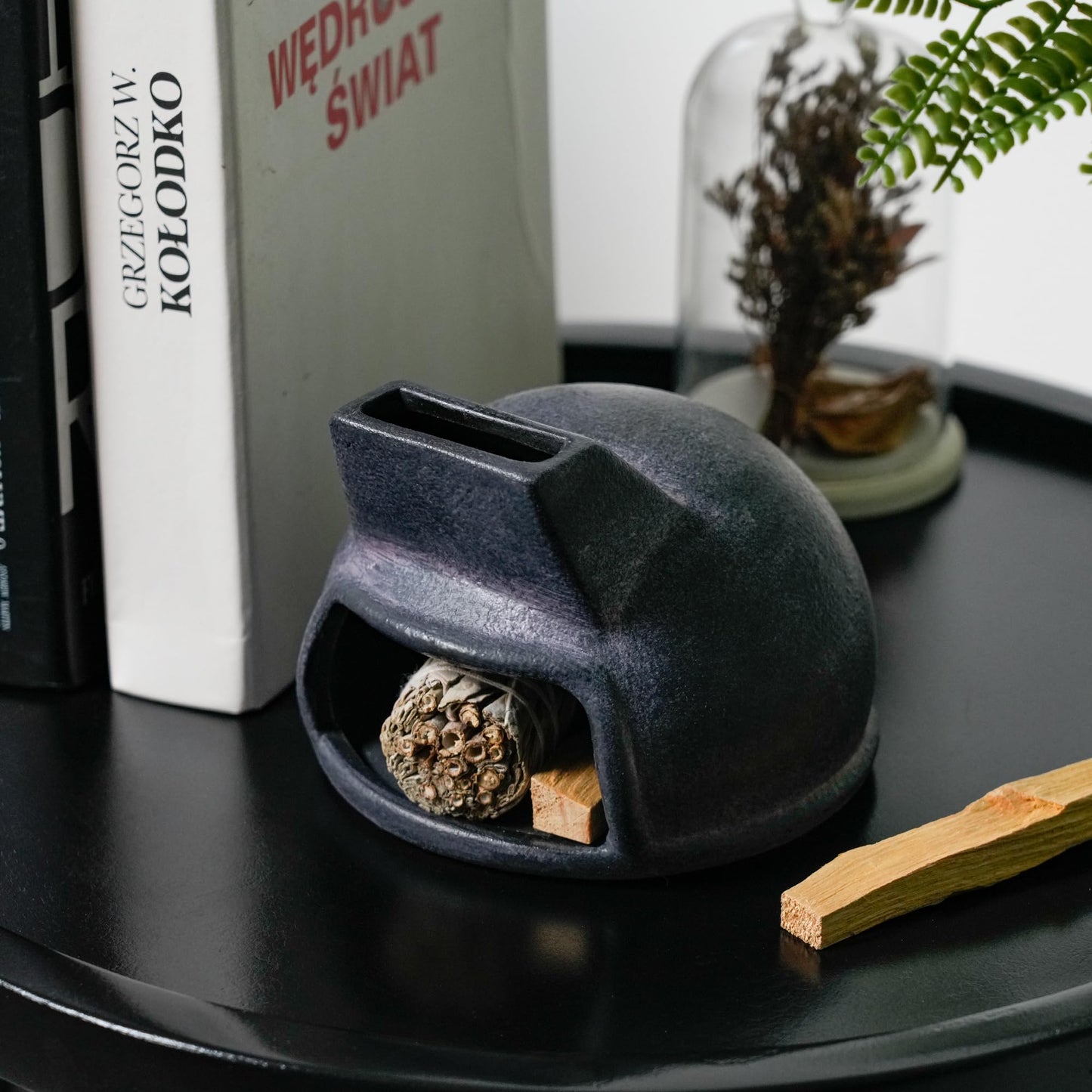 Terracotta Palo Santo Holder, Mini Mexican Style Chiminea Clay Incense Burner, Ceramic Aromatherapy Holder for Meditation, Yoga, Home Decor, Unique Meditation Gift