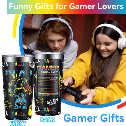 DOEARTE Gamer Gifts - Fathers Day Gift for Gamers Dad - Gaming Gift for Men, Teenage, Teen Boys, Boyfriend - Christmas Birthday Gift Set for Gamer - 20oz Gaming Tumbler