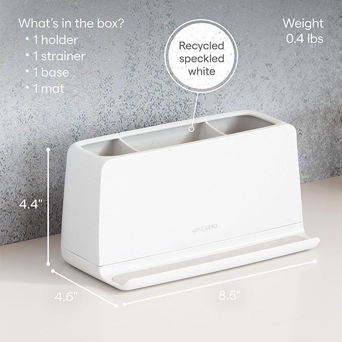 YouCopia The Ledge Toothbrush Holder, Bathroom Vanity Counter Organizer